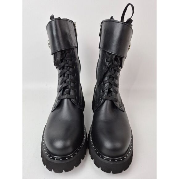 La Canadienne Women's Black Cody Lace Up Buckled Combat Booties Size 6.5 - Picture 3 of 7